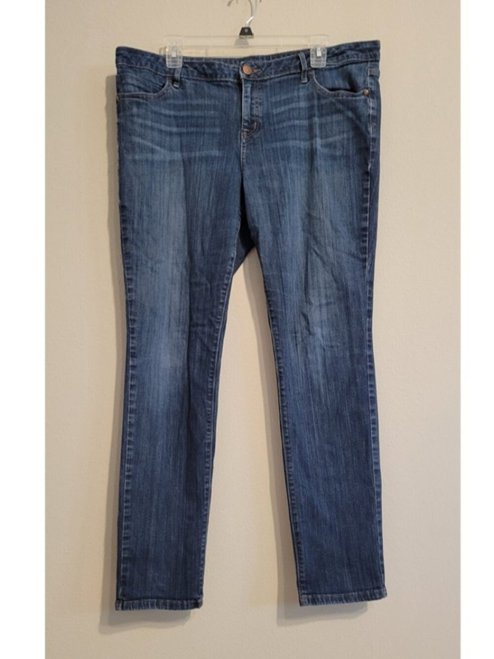 Vera Wang SIMPLY VERA Skinny leg blue JEANS size 16L LONG